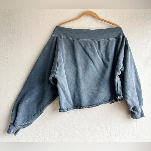 FREE PEOPLE We The Free Bri Pullover Sweater Charcoal - Medium - Picture 2 of 10